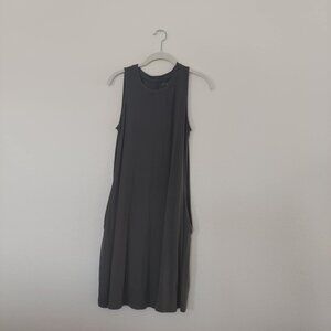 Slate Blue Trapeze dress with Pockets